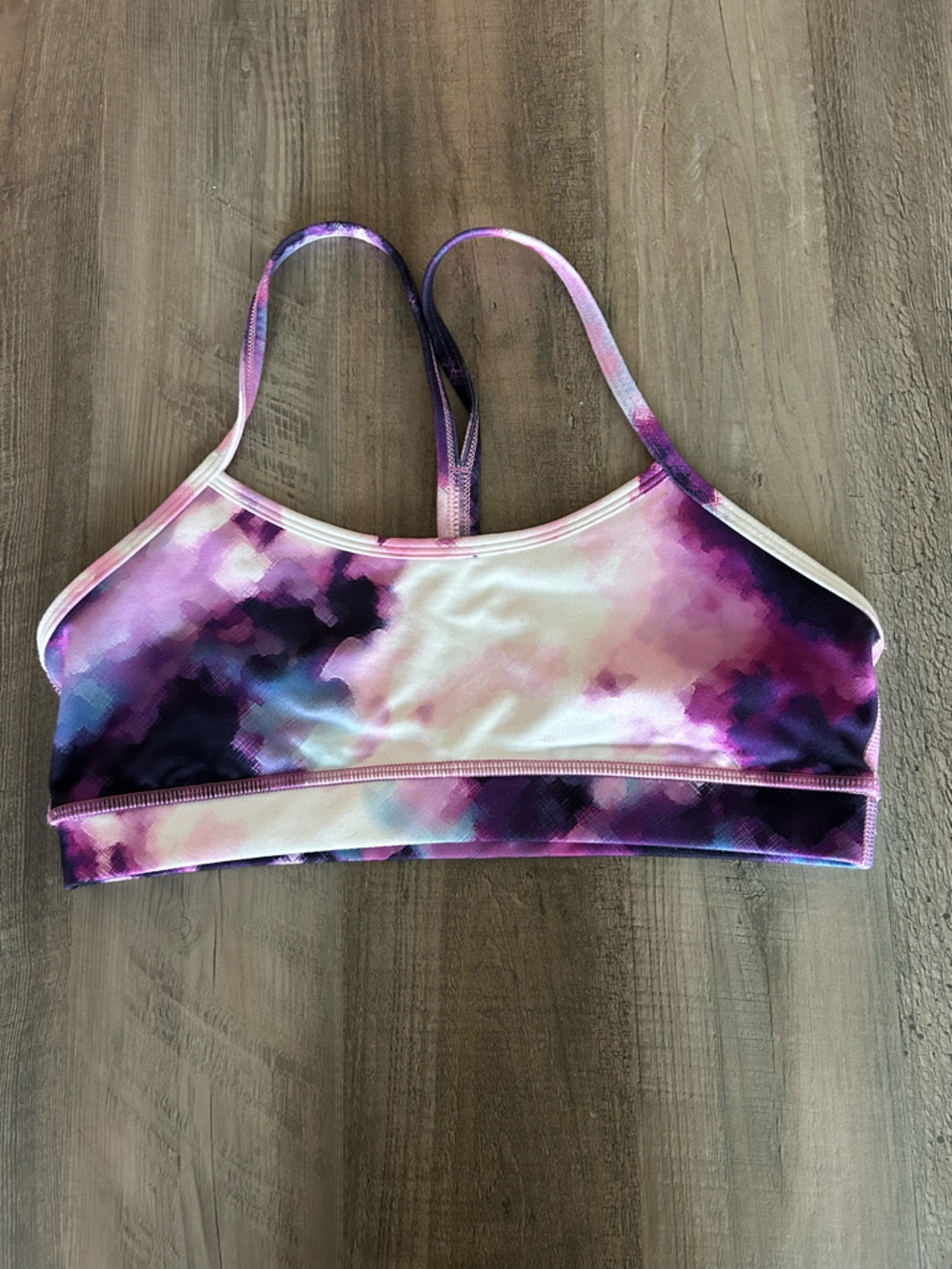 NWOT Lululemon Flow Y Bra Sz 8 A/B Cups *purple tie dye*